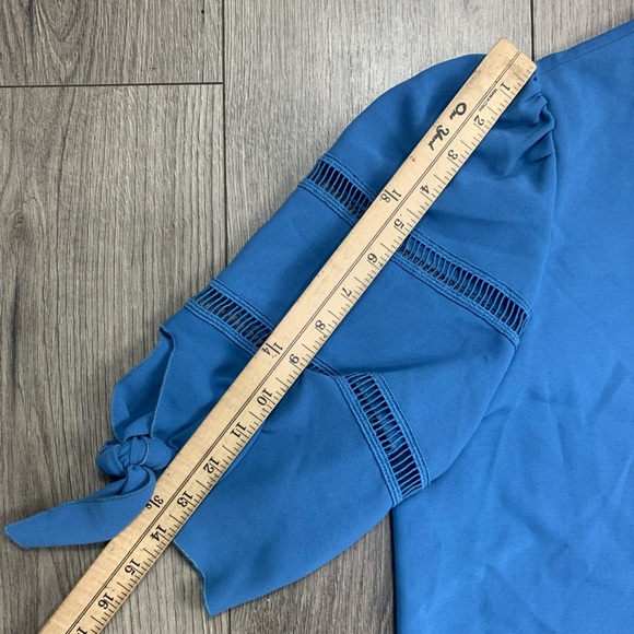 See by Chloe Riverside Blue‎ Shift Puff Sleeve Dress Size Large - Picture 9 of 16